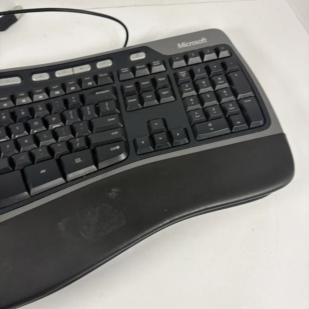 Microsoft Natural Ergonomic Keyboard 4000 V1.0 USB KU-0462 +Riser Tested Working